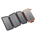 FEELLE Caricatore Solare 25000mAh Power Bank con Doppia Uscita USB e Pannelli Pieghevoli