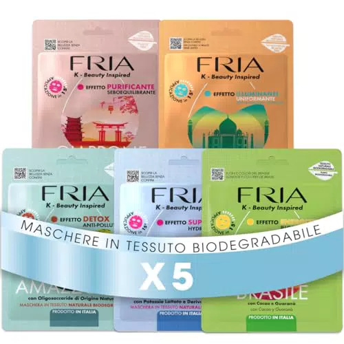 Fria Maschere Tessuto per Viso - Set Ispirato alla Skin Care Coreana