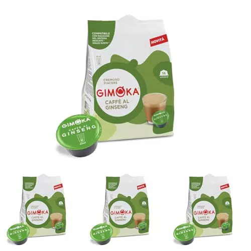 Gimoka - 16 Capsule Compatibili con Macchinetta Caffè Nescafé* Dolce Gusto* - Caffè al Ginseng Made in Italy