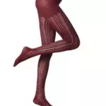 Goldenpoint Collant Traforato Chevron con Strass e Cinturino Anatomico