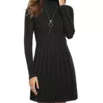 Gyabnw Vestito Casual Donna Invernale in Maglione Elegante Collo Alto Linea A