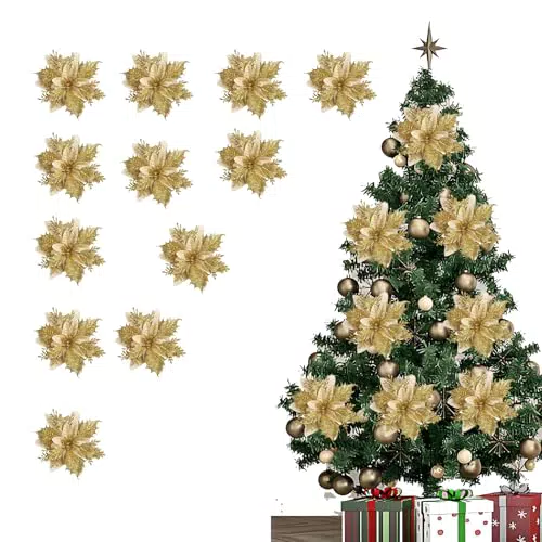 Hanwin Fiori Artificiali per Decorazioni Natalizie per Albero di Natale
