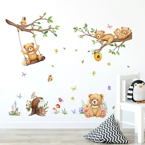 HaoFuJi Adesivi Murali Safari per Bambini - Decorazioni Giungla per Camerette