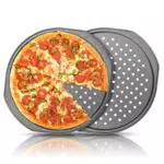 HMIEPRS Teglia per Pizza Rotonda Antiaderente in Acciaio al Carbonio