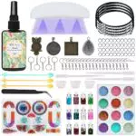 HOTOOLME Set di resina epossidica UV per principianti con lampada e stampi