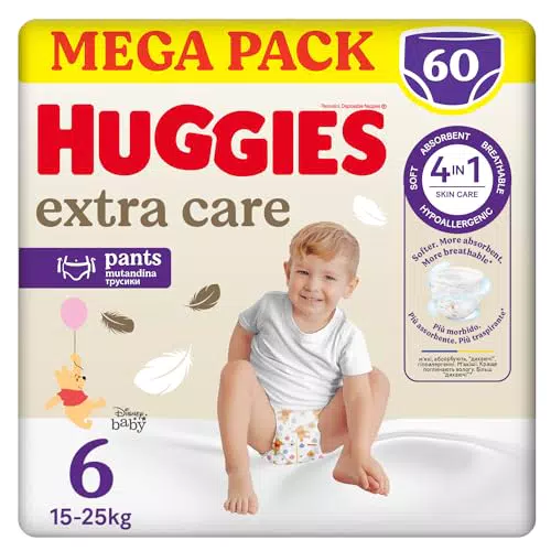 Huggies Extra Care Pannolini Mutandina Traspirante Pacco Mega