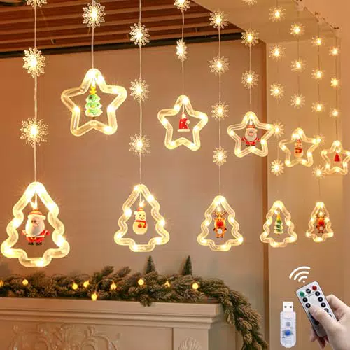 HUIKUANGEU Tenda Luminosa di Natale con Stelle LED per Interno ed Esterno
