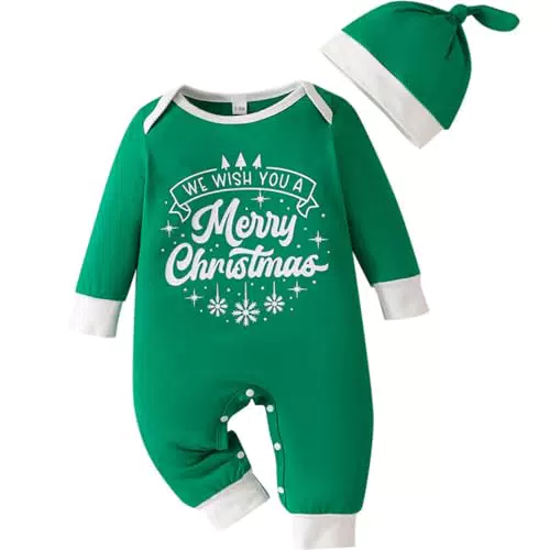 Il mio primo vestito di Natale con cappello - Tutina neonato unisex