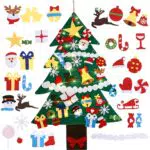 Jutyum Albero di Natale in feltro con decorazioni LED - Set fai da te
