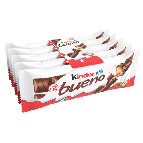 Kinder Bueno Snack al Cioccolato e Nocciola - Wafer Ripieno di Crema