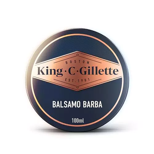 King C. Gillette Balsamo Barba per Rasatura Uomo con Burro di Cacao