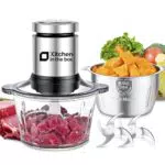 Kitchen in the Box Tritatutto Elettrico 2 Velocità 400W con Ciotole e Lame Inox