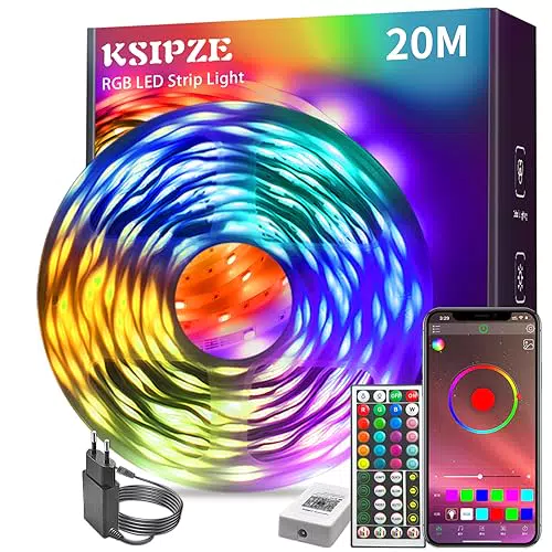 KSIPZE Striscia LED Bluetooth Smart con Telecomando e Controllo App