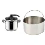 Lagostina Mia Lagoeasy'Up Pentola a Pressione 7 L in Acciaio Inox con Cestello Cuocivapore