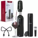 Lecone Apribottiglie Elettrico 4 in 1 con Cavatappi, Versatore e Tappo Sottovuoto