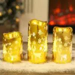 Lewondr Candele Natalizie a LED Senza Fiamma per Decorazioni Festive