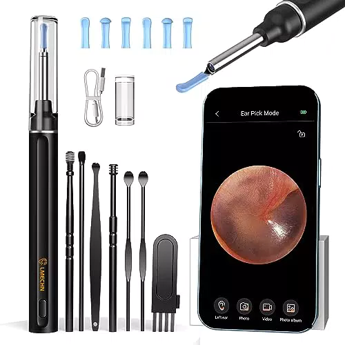 LMECHN Otoscopio Digitale 1920P Impermeabile con 6 Luci LED per Pulizia Orecchie