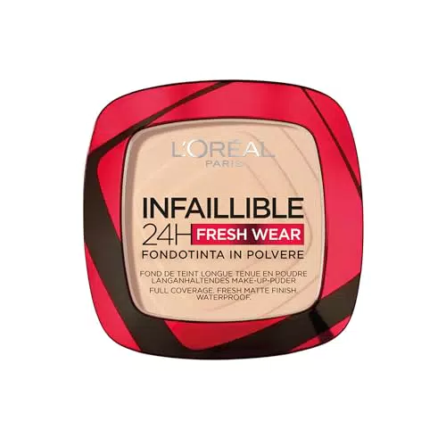 L'Oréal Paris Fondotinta in Polvere Fresh Wear 24H, Alta Coprenza e Matte