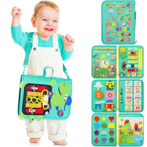 Lovchil Busy Board Educativo Montessori per Bambini 2-4 Anni, Giocattolo Sensoriale