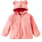 LUVCES Giacca Invernale Bambina in Pile con Cappuccio e Orecchie di Orso