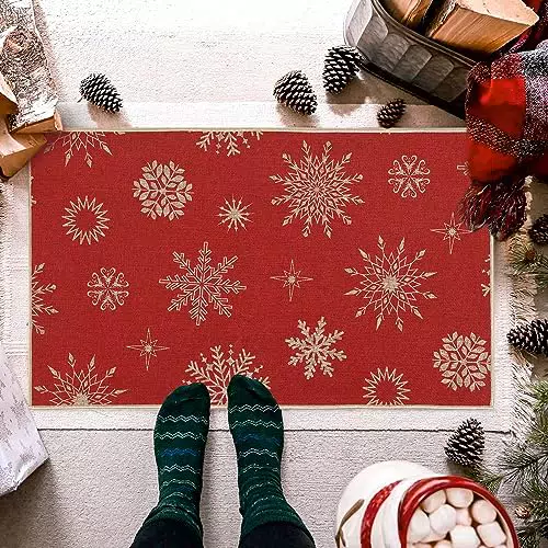 LuxFocus Zerbini Natalizi Antiscivolo "Merry Christmas" per Interni ed Esterni