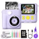 GREENTINDER Macchina Fotografica Istantanea per Bambini 1080P con Scheda 32GB