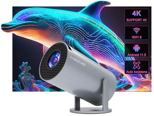 Magcubic Mini Proiettore Portatile 4K con WiFi 6 e Android 11.0 Integrato