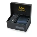 Massi Morino Cravatta e Fazzoletto da Uomo con Gemelli e Fermacravatta