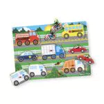 Melissa & Doug Puzzle in Legno per Bambini - Gioco a Incastro Veicoli