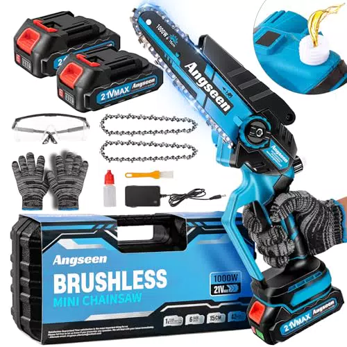Mini Motosega a Batteria Brushless 1000W per Potatura e Taglio Legno 6"