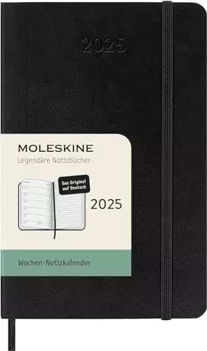 Moleskine Planner Settimanale 2025 con Spazio per Note, Formato Pocket 9x14 cm