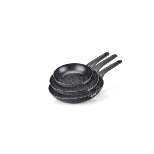 Moneta Stone Set di padelle antiaderenti, adatte per induzione, 100% Made in Italy