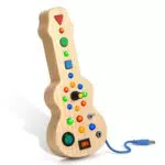 Montessori Guitar Busy Board - Giocattolo educativo in legno per bambini