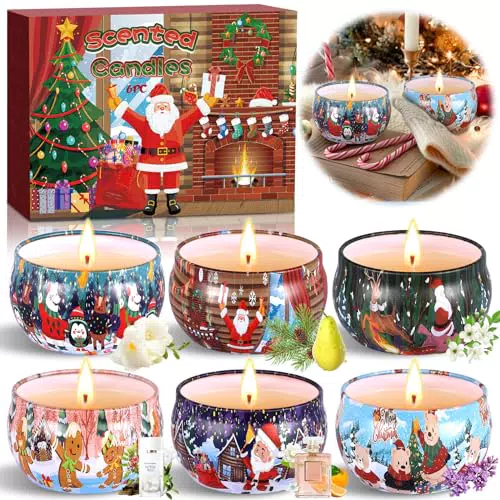 MULEVIP Candele Profumate Natalizie - Set Regalo in Soia per Decorare il Natale