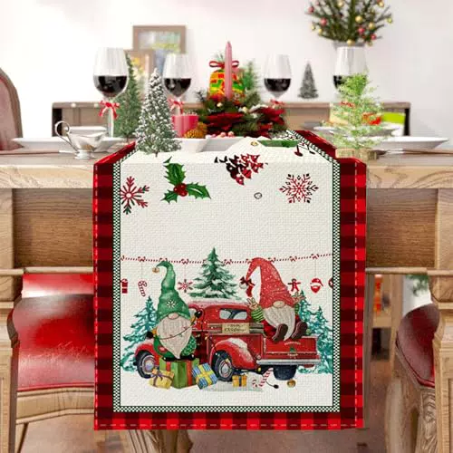 Runner Natalizio per Tavola - Decorazione Lavabile per Feste di Natale