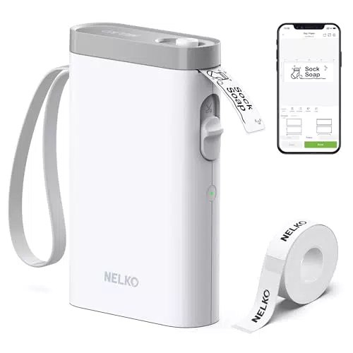 Nelko P21 Etichettatrice Bluetooth Termica Senza Fili per Organizzazione Casa e Ufficio