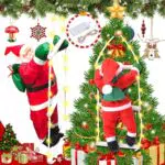 NEMMXUB Scala di Babbo Natale con Luci LED per Decorazioni Natalizie