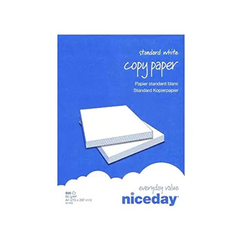 Niceday carta A4 80 g/m² risma da 500 fogli, carta bianca di alta qualità