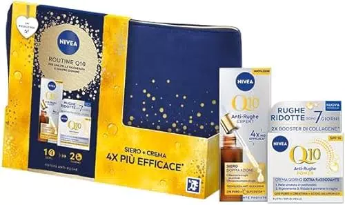 NIVEA Kit Regalo Donna Routine Q10 - Crema Viso Antirughe e Siero Doppia Azione