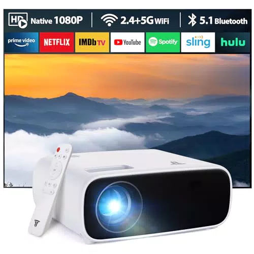 Mini Proiettore WiFi e Bluetooth Full HD 1080P - Supporto 4K Home Theatre