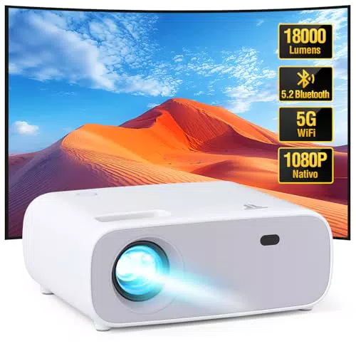 Proiettore 2024 Bluetooth WiFi 18000 lumen 4K HD compatibile con PS5 e Switch