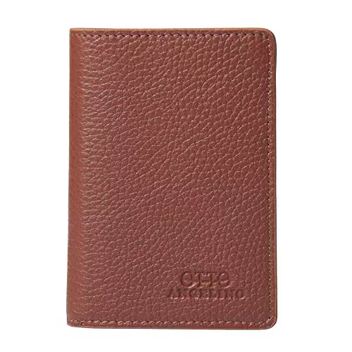 Otto Angelino Portafoglio Bifold in Vera Pelle con Blocco RFID Unisex