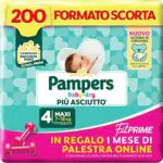 Pampers Baby Dry Fit Prime Maxi, 200 Pannolini, Taglia 4