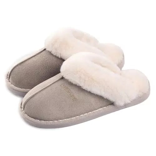 Santorini Pantofole Scamosciate Invernali Morbide per Casa e Outdoor