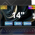 PC Portatile Celeron N5095, 14 FHD, 8GB RAM, 256GB SSD, Windows 11, 5G WiFi