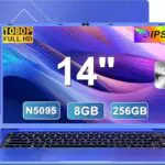 PC Portatile Celeron N5095, 14 FHD, 8GB RAM, 256GB SSD, Win 11, 5G WiFi
