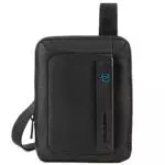 Piquadro P16 Borsello Porta iPad Mini in Tessuto e Pelle con Scomparto Unico