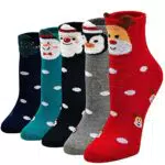PUTUO Calzini di Natale per Bambini in Cotone, Fantasia Invernale Animali