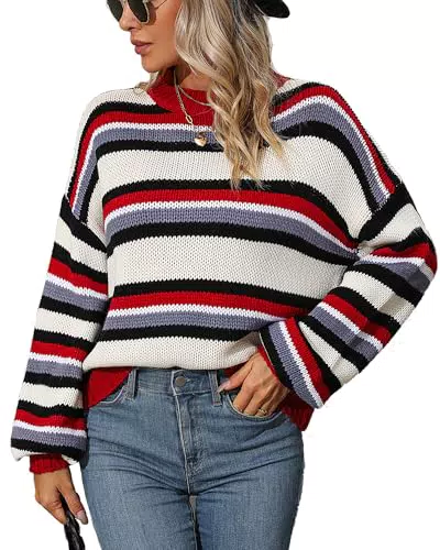 QUNERY Maglione Donna Invernale Girocollo Pullover Manica Lunga Ampio