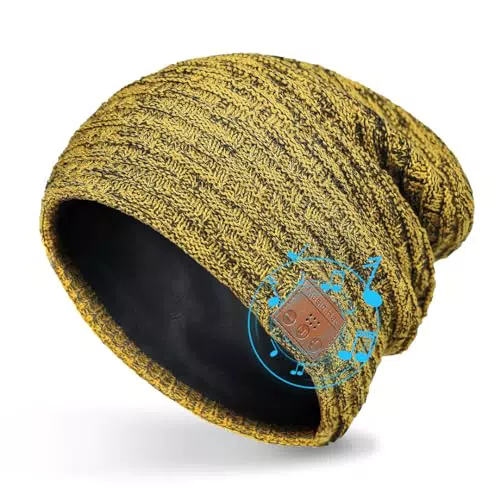 Idee Regalo Natale Uomo Donna Cappello Bluetooth Berretto Sci Cappello Invernali Lavorato Bluetooth 5.0 Berretto Cappello Invernali con Cuffie Stereo e Microfono Vivavoce per Sport